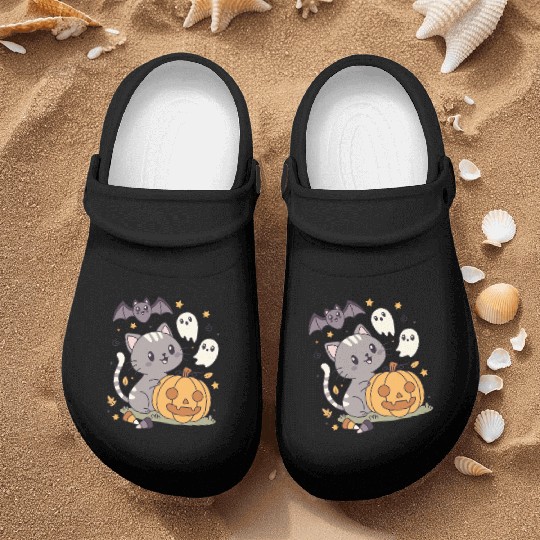 Halloween Kawaii Cat Bat Pumpkin Nurse Clogs