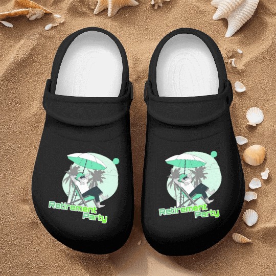 Relaxing Retirement Party Illustration Nurse Clogs