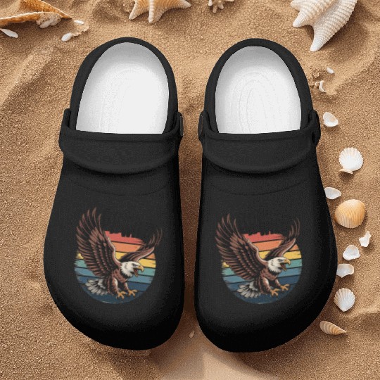 Born to Be Wild Eagle Illustration Nurse Clogs