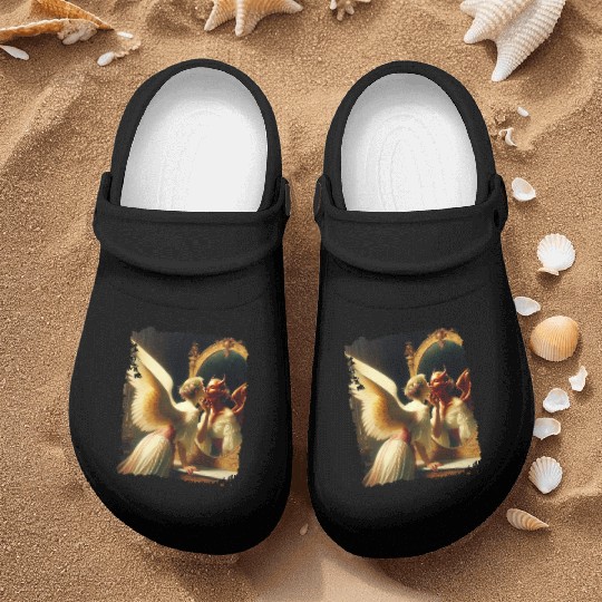 Inner Duality Angel Demon Mirror Renaissance Nurse Clogs