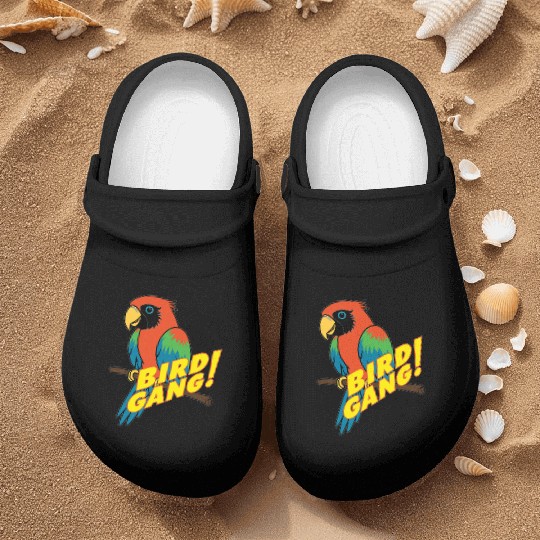 Bird Gang Parrot Cartoon Sticker | Tropical Funny  Nurse Clogs