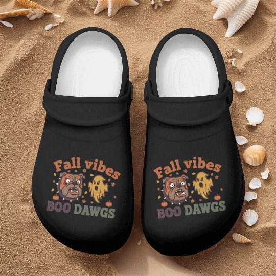 Fall vibes | Halloween Bulldog Ghost  Nurse Clogs