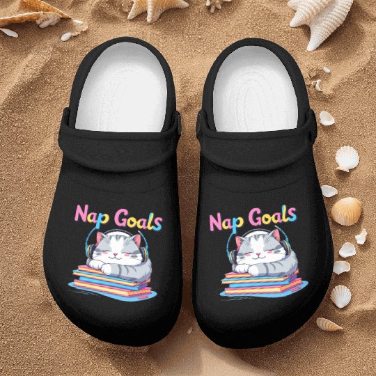 Cute Cat Nap Goals Design Nurse Clogs