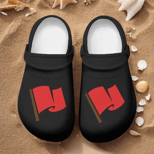 Waving Red Flag Nurse Clogs