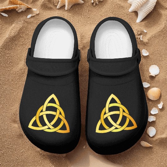 Original Triquetra circle celtic knot gold Nurse Clogs