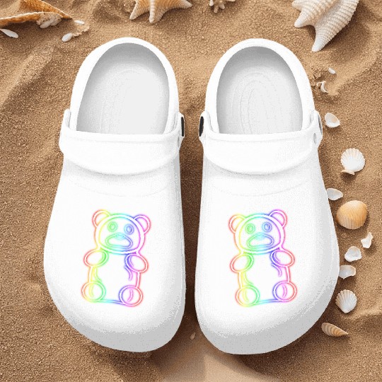 Neon Rainbow Gummy Bear Nurse Clogs