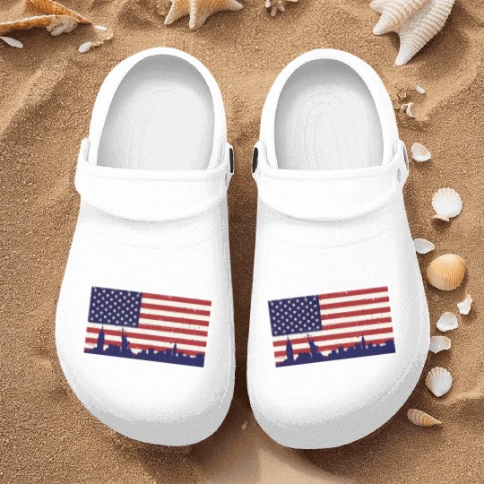 US Flag Freedom liberty peace Nurse Clogs