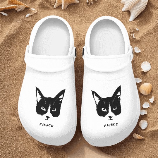 Fierce Cat Face Nurse Clogs