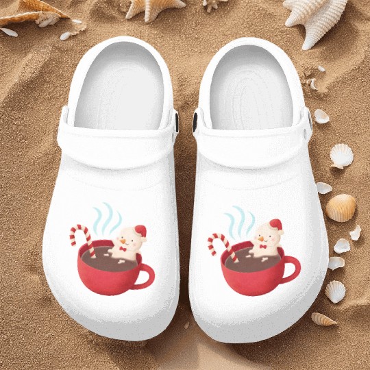 Cute Snowman in Hot Cocoa Nurse Clogs