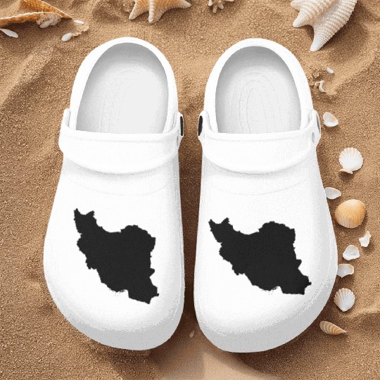 Iran map silhouette Nurse Clogs