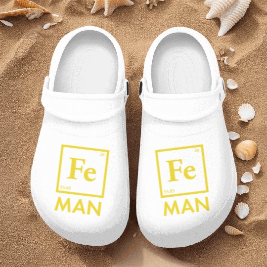 funny iron man science chemistry fe Nurse Clogs