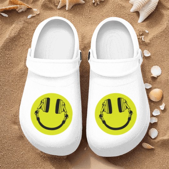Headphone Smiley Acid House Cans MUSIC RAVE WEED D Nurse Clogs