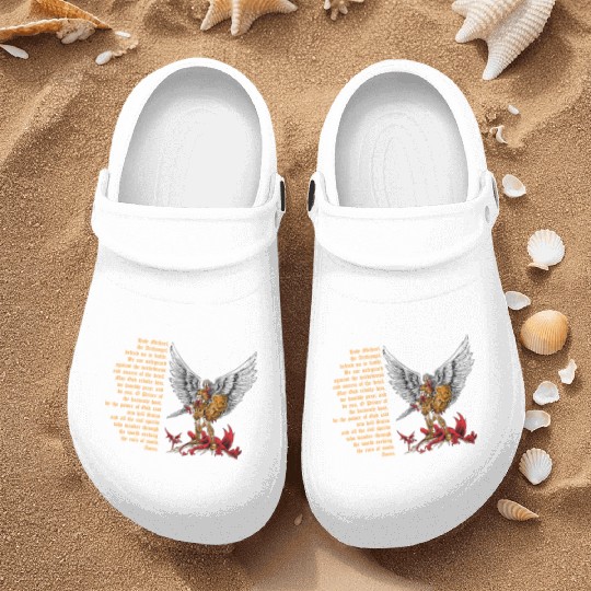 Saint Michael Nurse Clogs for men prayer catholic church