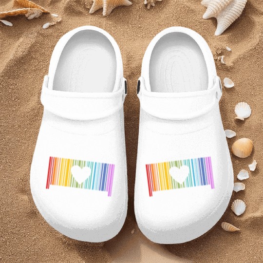 Love Is Love Barcod Rainbow Nurse Clogs