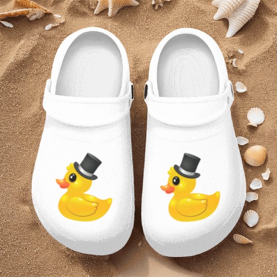Yellow rubber Duck with topper - Like a sir Nurse Clogs