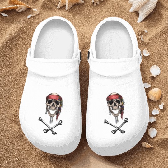 Pirate Skull and Crossbones Nurse Clogs
