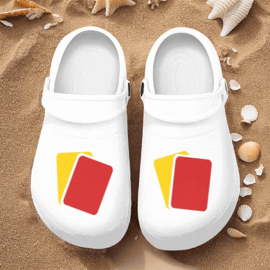 Red yellow card Nurse Clogs