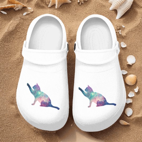 galaxy cat for cats lovers Nurse Clogs
