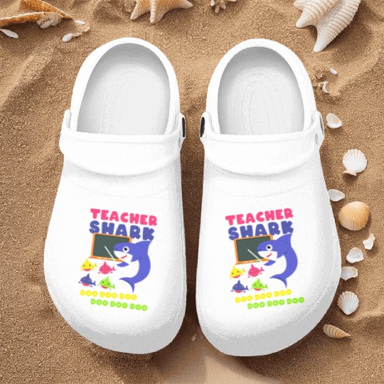 Funny Teacher Shark Preschool Teacher Nurse Clogs