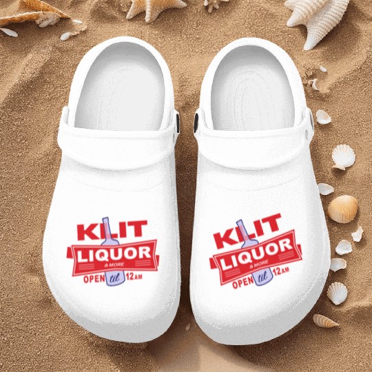 KLIT Liquor parody logo Nurse Clogs