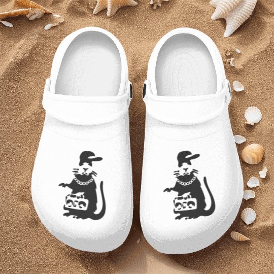 Gangsta Rat - Banksy Graffiti Nurse Clogs