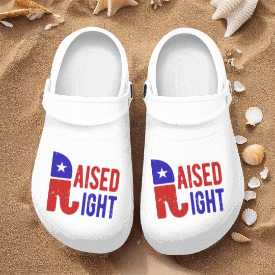 Raised Right Proud Republican Elephant Logo Usa Nurse Clogs