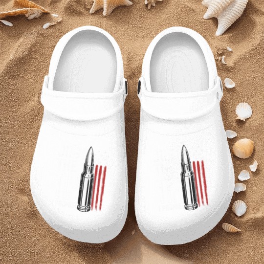 Just The Tip I Promise Bullet American Flag Nurse Clogs