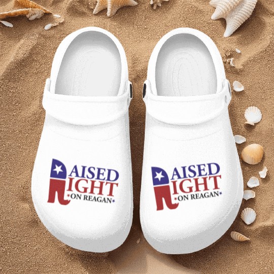 Raised Right On Reagan 80'S Nostalgia Nurse Clogs