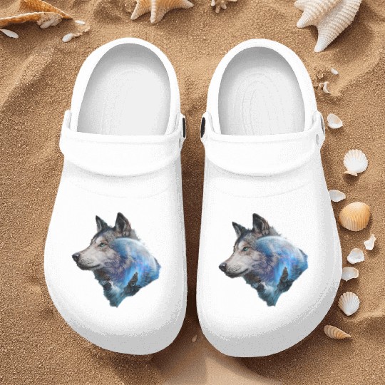 Wolf Moon Forest View Nature Nurse Clogs