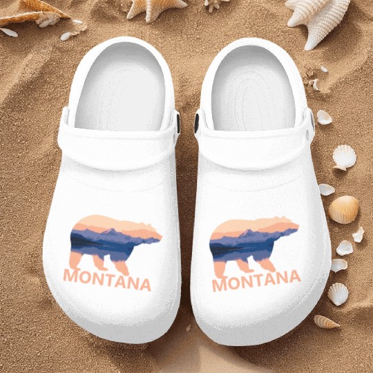 Montana Bear Nature Hiking Camping Gift Nurse Clogs