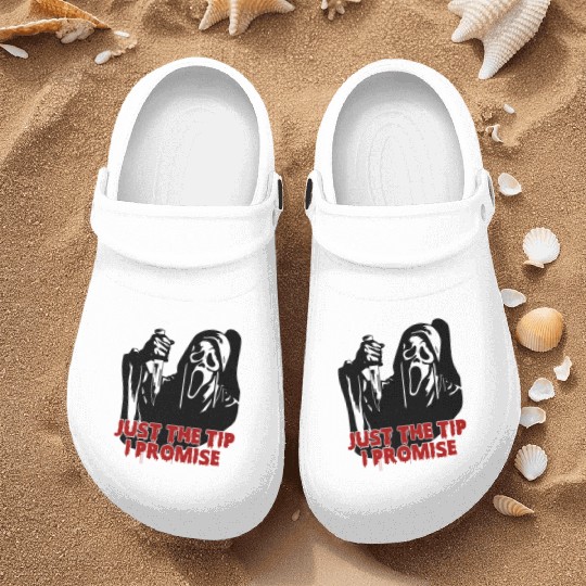 Just The Tip I Promise - Skeleton Horror Halloween Nurse Clogs