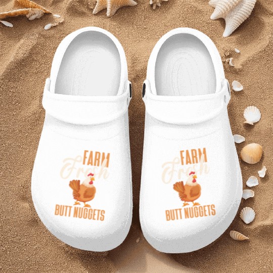 Farm Fresh Butt Nuggets, Chicken Nurse Clogs