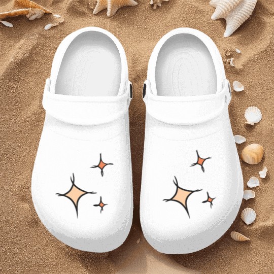 Three colorful stars, Asterisks, hand drawn Nurse Clogs