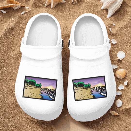 Purple Twilight Indiana Dunes Poster Nurse Clogs