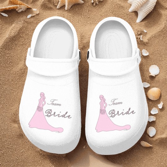team bride pink silhouette bachelorette party Nurse Clogs