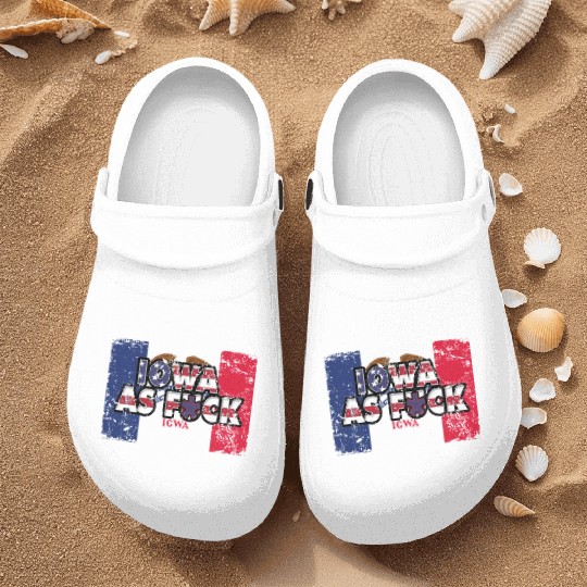 America US Flag State Flag Iowa Nurse Clogs