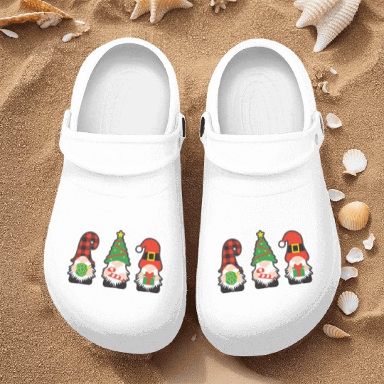 Christmas Gnomes with candy cane, gift Nurse Clogs
