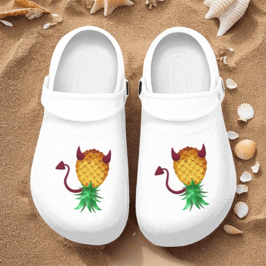 Swinger Upside Down Bad Pineapple Devil Horn Nurse Clogs