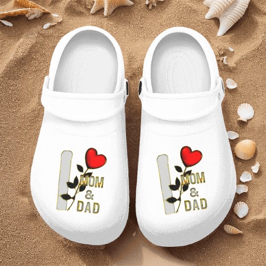 I love mom and dad with heart of a rose Nurse Clogs