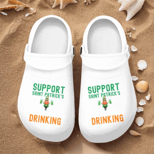 Support Saint Patrick's Day Drinking Nurse Clogs