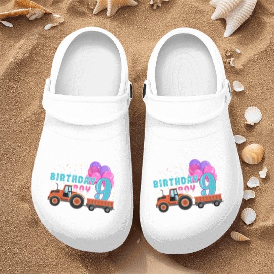 Birth Born Age 9 Year Old Boy Ranch Farm Tractor Nurse Clogs
