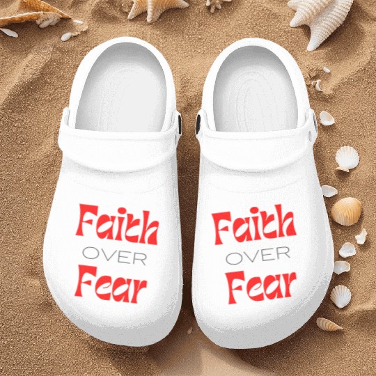 Faith over Fear Typography Nurse Clogs
