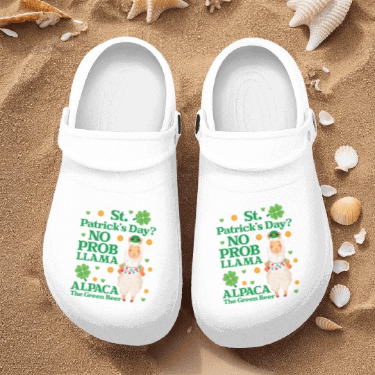 St. Patrick's Day? No Prob Llama Alpaca Green Beer Nurse Clogs