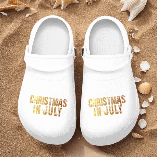 Christmas In July Xmas Tree Lights Santa Beach Nurse Clogs