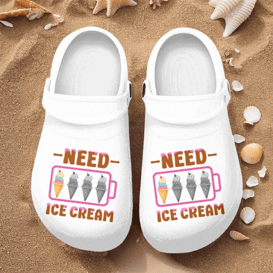 Ice Cream Battery Cone Need Ice Nurse Clogs