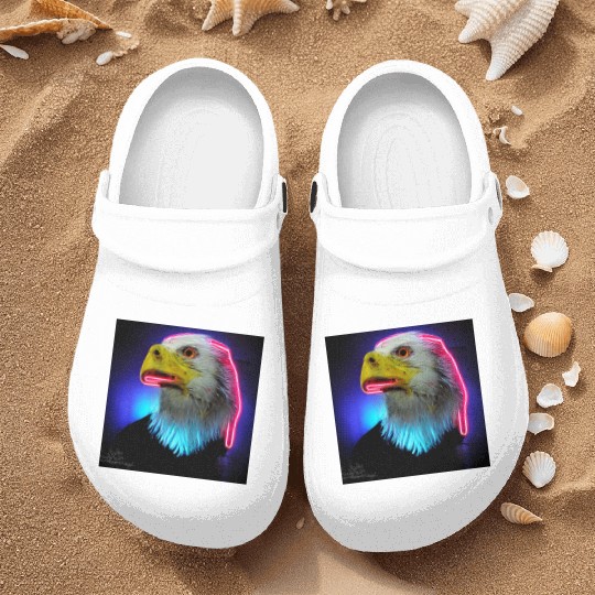 i love america neon bright lightsamerican eagle Nurse Clogs