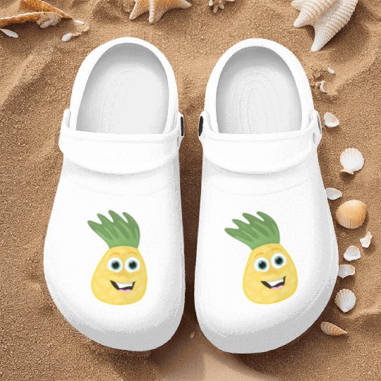 Pineapple Cartoon kawaii Anime funny face Nurse Clogs
