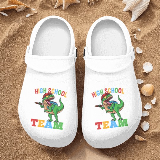High School Team T-Rex Dinosaur Boys Nurse Clogs