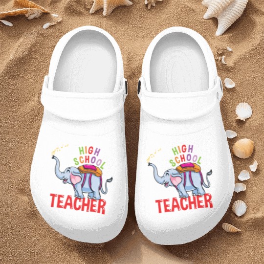 Back To School Elephant High School Teacher Nurse Clogs