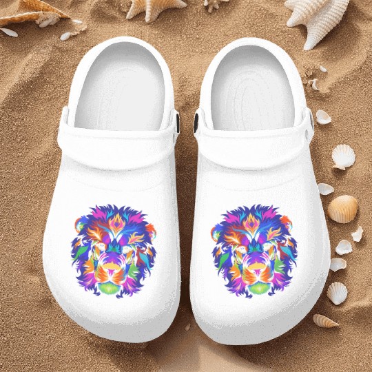 Colorful lion Nurse Clogs